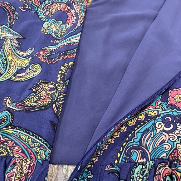 ***LOOK***LOWER PRICE! Talbots Royal Blue paisley maxi dress Talbots-size 8P-EUC - Picture 12 of 13